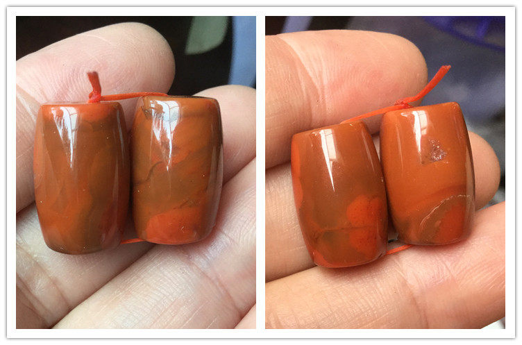 DIY аксессуары 正宗南红玉火焰红柿子红桶珠勒子顶珠橄榄珠玛瑙diy配件186