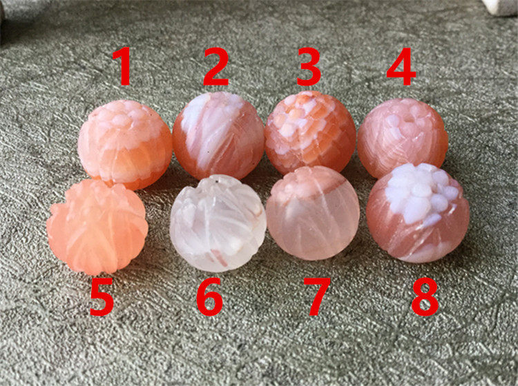 DIY аксессуары 特价。南红玛瑙红白料。 莲花珠配珠 diy配件204