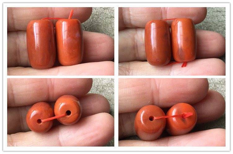 DIY аксессуары 正宗南红玉火焰红柿子红桶珠勒子顶珠橄榄珠玛瑙diy配件186