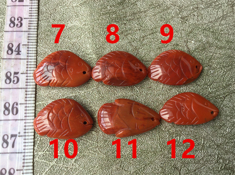 аксессуары для шеи 天然川料南红玛瑙柿子红火焰纹连年有余吊坠挂件 鱼项坠411 OTHER