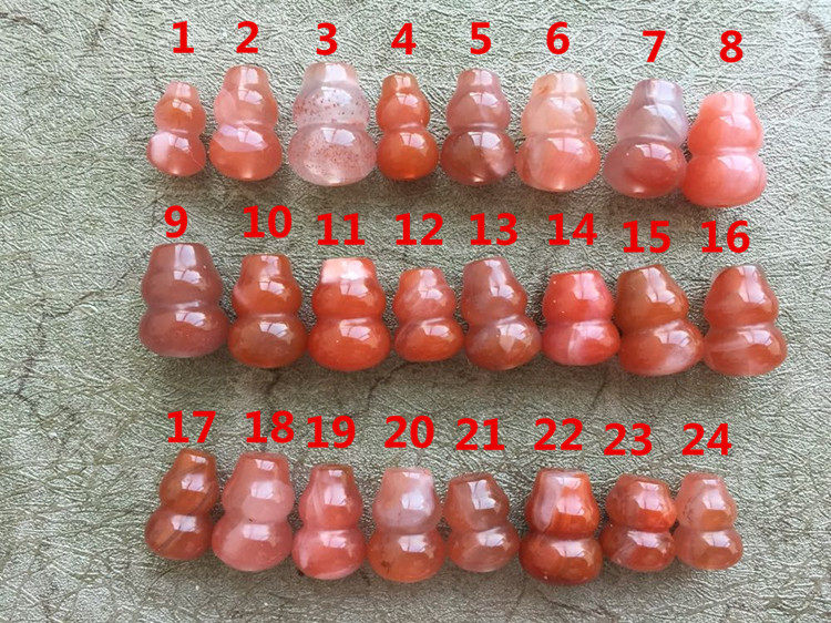 DIY аксессуары 瑕疵品特价处理 天然川料南红玛瑙水红背云贯穿孔小葫芦项坠257