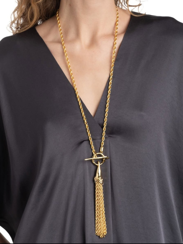 Loco Genius Alexis Bitt**R Brut Gold Tassel Long Necklace
