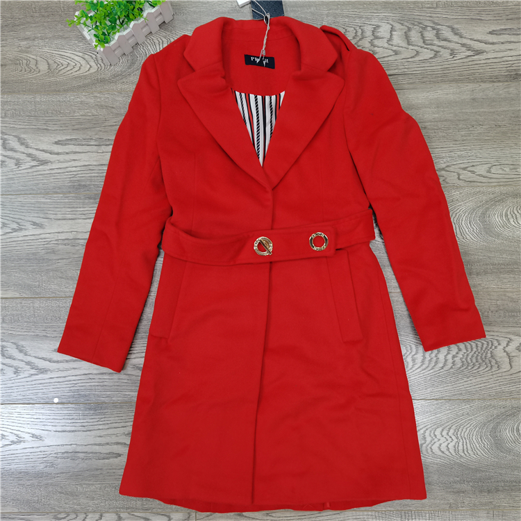 Attachment's P series PRJW61C01M shopping mall with the same simple fashion temperament mid-length woolen coat women