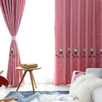 kt cat simple modern childrens room curtains Girl bedroom cartoon curtains shading fabric Finished floor-to-ceiling windows pink