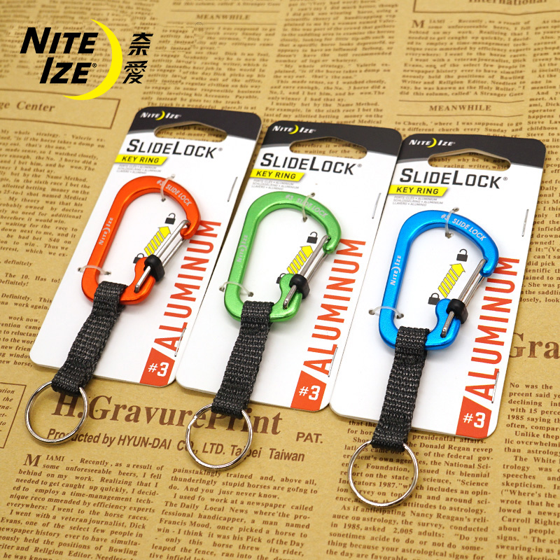 American NiteIze aluminum lock D-type belt webbing fast hanging carabiner keychain C word fast hanging