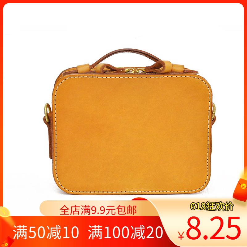 Carpenter handmade leather leather bag drawing hand sewn leather bag handbag paper type paper-like inclined satchel version drawing