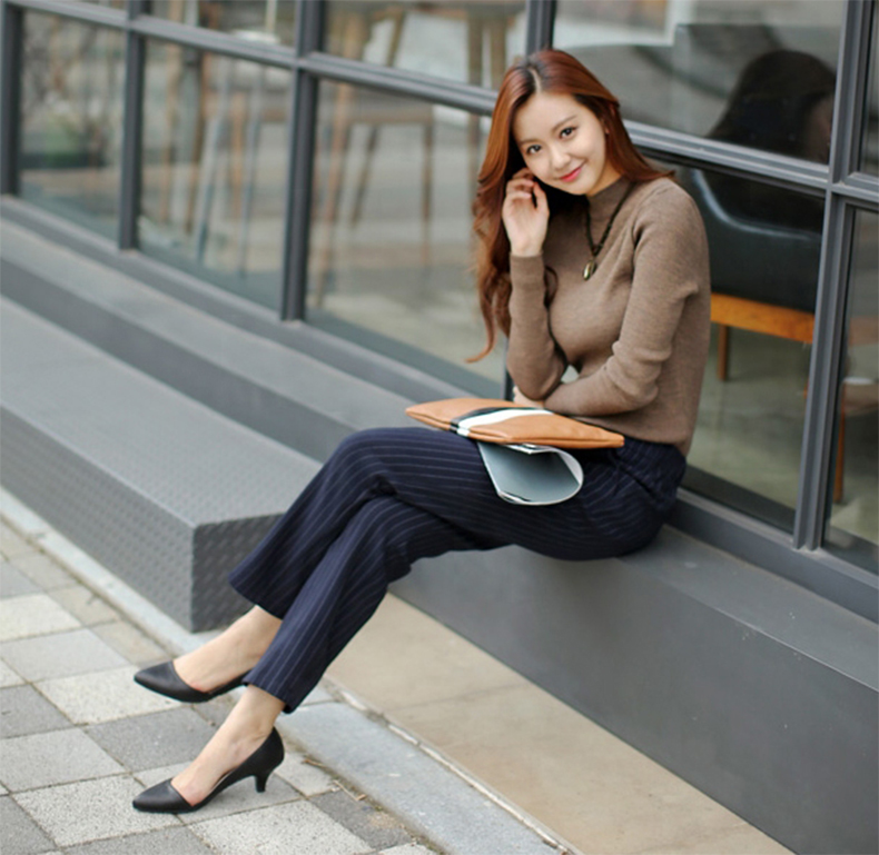 Áo len mùa thu đông 2019 mới có cổ cao nửa cổ nữ cộng với áo nhung dày cỡ lớn phiên bản áo len Hàn Quốc dài tay - Đan Cardigan áo nữ đẹp