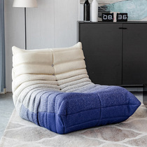 Light luxury lazy sofa single caterpillar balcony bedroom Nordic leisure chair Internet celebrity style Internet celebrity technology cloth sofa