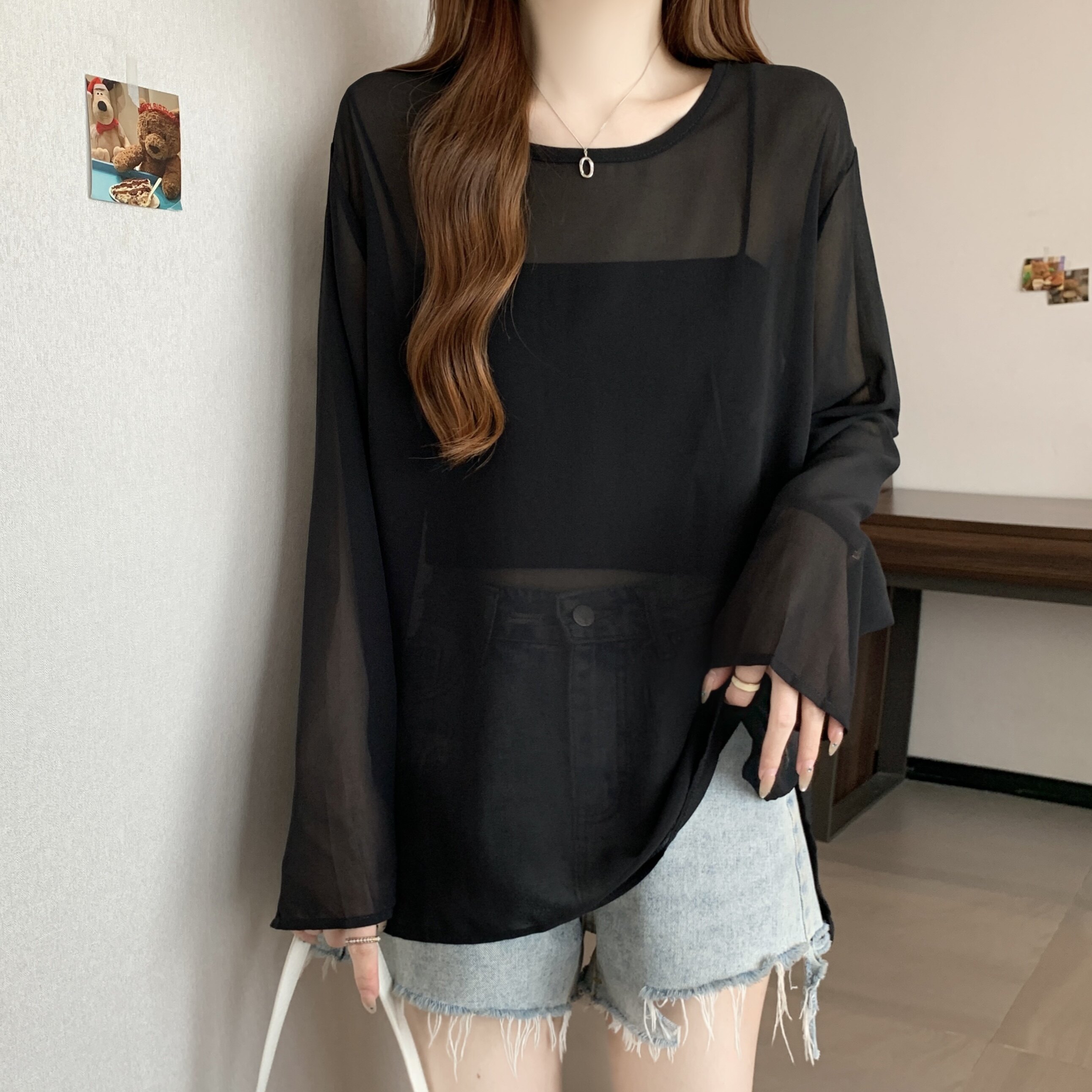 2026 Summer New Thin Chiffon Blouse Plus Size Women's Clothing for ...