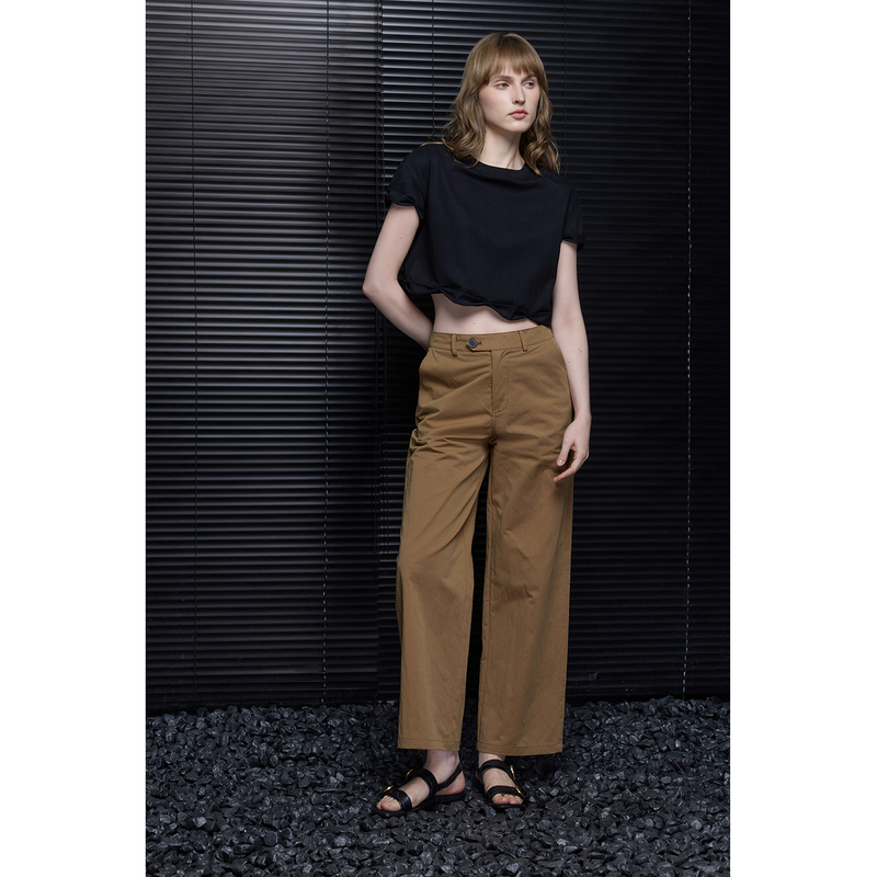 Moment Brown Casual High-Waisted Wide-Leg Pants for Women 2026 Summer New Style Loose and Lazy Style with a High-End Feel and Light Luxury