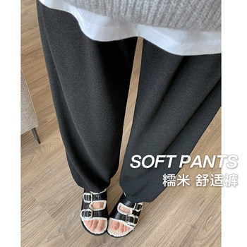 Maternity Pants for Autumn and Winter, Fleece-Lined and Thickened, Suitable for Wearing Outside, Casual Jogger Pants for Winter Pregnancy, Non-Constricting on the Belly, Cuffed Sweatpants