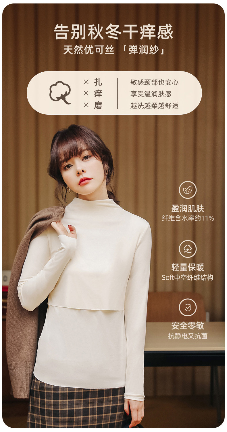 Одежда для отдыха 哺乳衣外出辣妈款可外穿上衣秋季产后喂奶打底衫秋冬月子服孕妇装 M degrees Korea