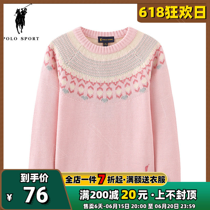 polo sport girl sweaters children's sweatshirt children's clothing 2022 spring autumn new round neckline sweetness