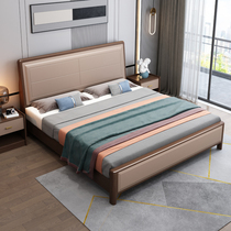 Solid wood bed 1 8 m double bed Italian style light extravagant master bedroom with modern simplicity about 1 5 storage light lavish wedding bed storage large bed