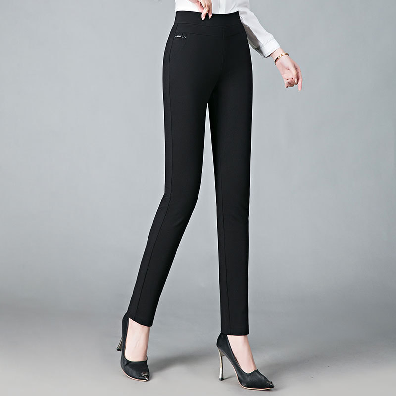 Mom's Pants for Women, Spring and Summer New Style, High-Waisted, Straight-Leg, Mid-Aged and Elderly Women's Nine-Point Pants, Loose, Slimming, Stretchy, Casual Long Pants