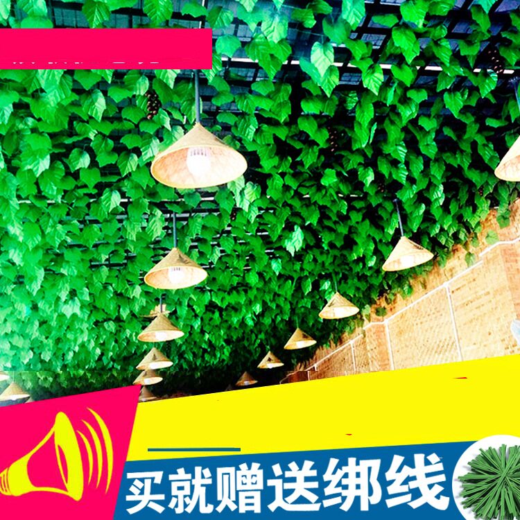 爬藤装饰用一条小清新葡萄叶藤条假艺术绿植装饰室内外,寝室植物