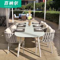 Nordic outdoor table and table rattan knitted villa courtyard Leisure furniture Balcony Vines Outdoor Garden Open-air Braiding Chairs
