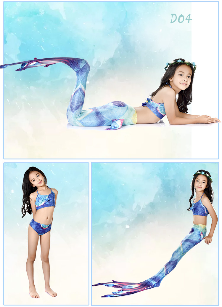 Quần áo bơi cho bé gái Nàng tiên cá Công chúa Nàng tiên cá Đầm bơi Cô gái đi biển Chia bikini bikini cho trẻ