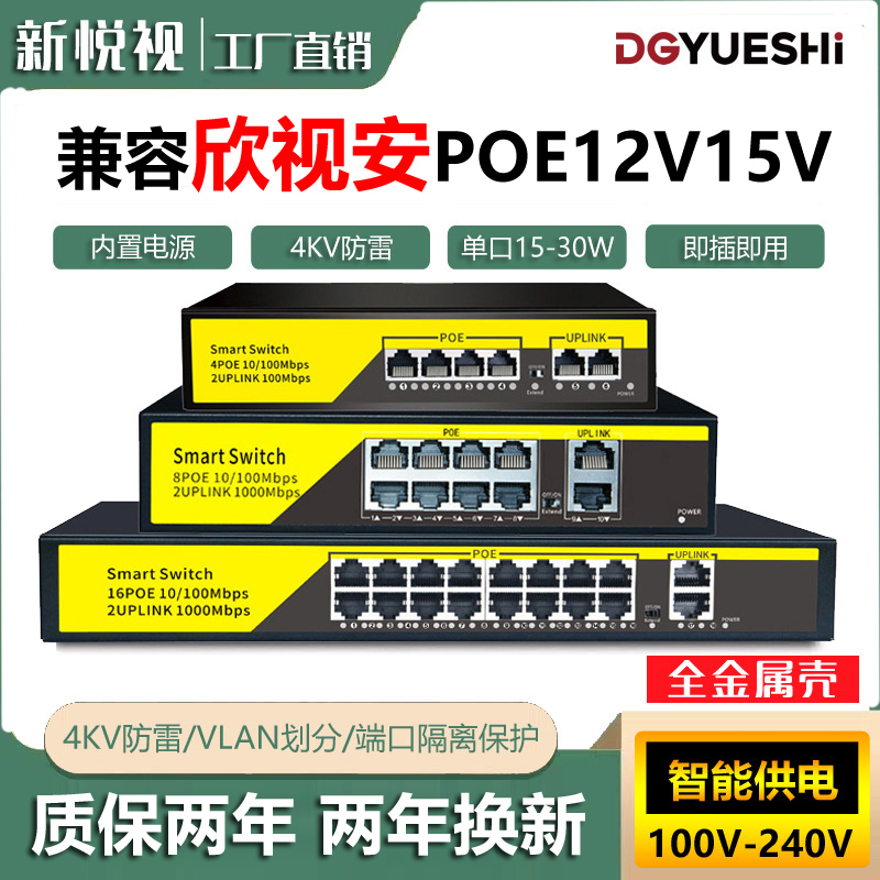Xinshian Poe Switch Surveillance Network Cable Power Supply 1010F-0802Fb Non-Standard 12V/15V 4-Port 8-Port 16-Port Xinshian Poe Switch Surveillance Network Cable Power Supply 1010F-0802Fb Non-Standard 12V/15V 4-Port 8-Port 16-Port