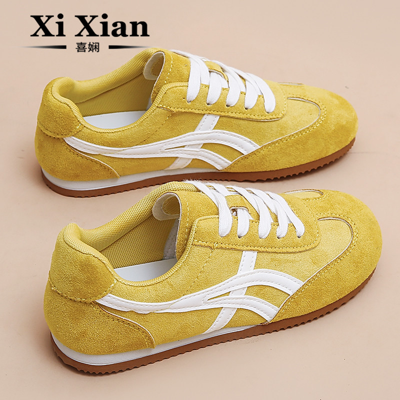 Женская обувь Dexun; коллекция 2025 года; сезон весна-осень; новый стиль; модный темперамент; повседневная спортивная обувь; универсальные кроссовки на плоской подошве; тренд