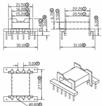 Fd30 transformer core frame single slot horizontal 6 6 YTZ - 3001 copper wire tape 10 sets