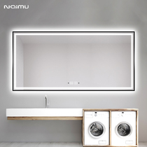 Smart anti-fog bathroom mirror with light glowing wall-mounted led light mirror bathroom mirror wall toilet big mirror