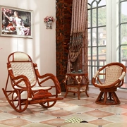 Wicker ghế rocking ghế cà phê kết hợp bàn vườn nhà giải trí nap phòng chờ ghế mây đồ nội thất đơn rocking ghế dễ dàng ghế - Bàn ghế ngoài trời / sân