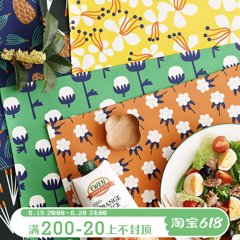 GOING HOME small fresh cloth art dining cloth waterproof and anti-oil PVC free of washy dining dining cushions with heat insulation table cushion