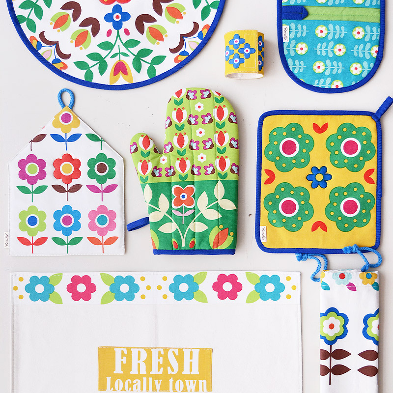 Spring cloth art microwave oven thermal insulation gloves table anti-burn and heat insulation mat pan mat in GOING HOME bloom