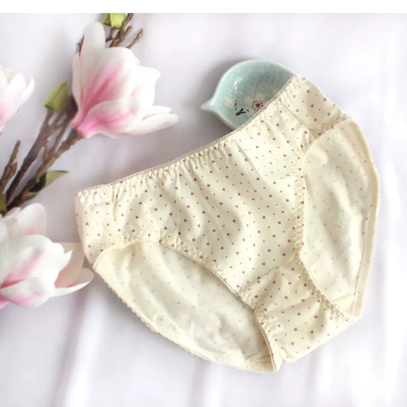 Bất kỳ 4 vận chuyển miễn phí Đồ lót cotton nữ thoải mái và thoáng khí, quần sịp cô gái cotton co giãn Lycra, thắt lưng giữa - Giống cái