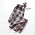 Mùa xuân và mùa thu Nhật Bản Cặp đôi gạc hai lớp Quần nhà nữ Cotton cao eo Quần nhà Quần nam Đơn giản quần bò nữ Quần tây