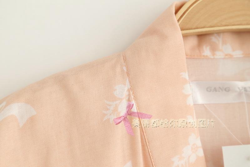 Bông gạc mỏng và áo choàng cotton nam giới và phụ nữ kimono áo choàng tắm đồ ngủ rất phẳng áo ngủ mùa xuân và mùa hè ren nightdress