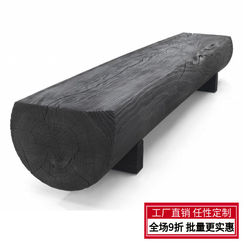 Solid Wood Creative Bench Log Brief Brief TV Cabinet Changing Shoes Bench Leisure Chair Folk Juku Designer Mound Pine Wood