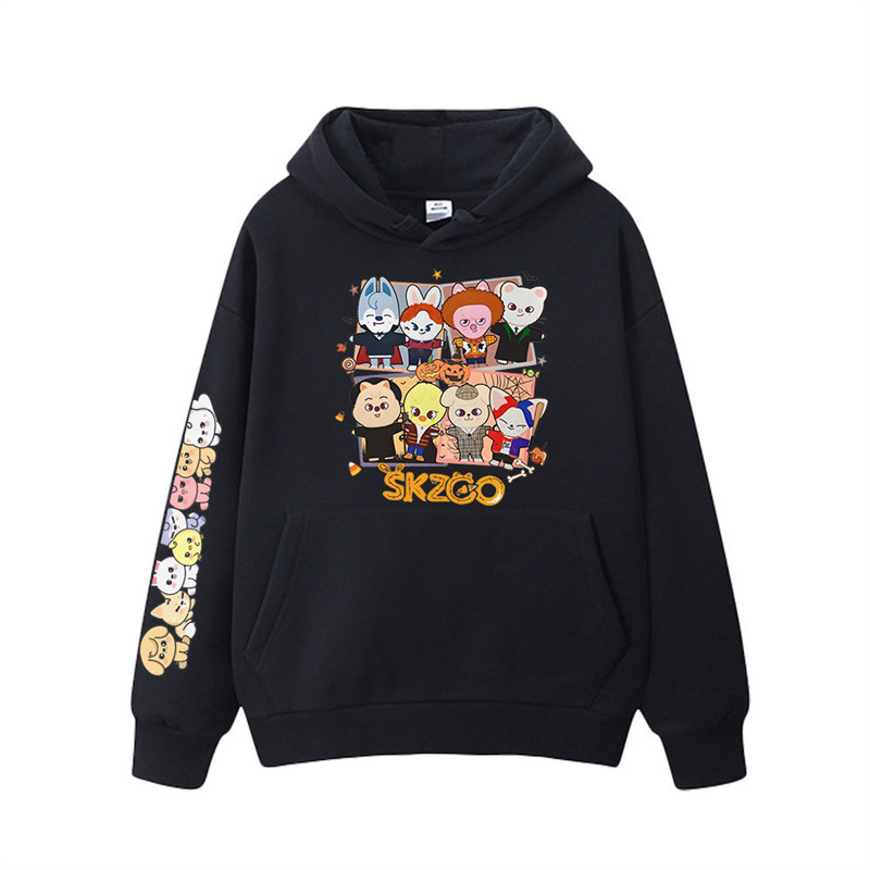 Winter Sweatshirt Stray Kids Christmas Hoodie Fleece Jacket Skzoo Cartoon Baby Student Singing Uniform Sk