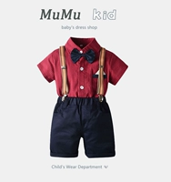 Платье, летняя одежда для мальчика, комбинезон для мальчиков, костюм, комплект, наряд на выход, в британском стиле