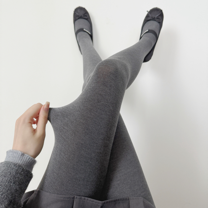 Miu Series Gray High-Elastic Leggings for Women, Suitable for Autumn and Winter, with Slight Compression to Slim the Legs, Non-Slip, Thin Fleece Tights for Spring and Autumn Miu Series Gray High-Elastic Leggings for Women, Suitable for Autumn and Winter, with Slight Compression to Slim the Legs, Non-Slip, Thin Fleece Tights for Spring and Autumn