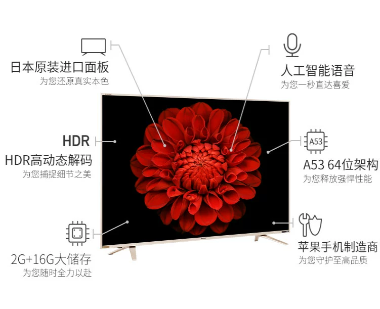 TV Sharp Sharp 60 inch 4K Ultra HD Mạng LCD thông minh Màn hình phẳng TV 55 65