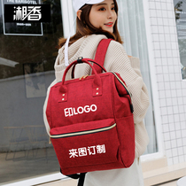 Customized student schoolbag dance training class double shoulder bag printing LOGO training camp souvenirs custom-made picture printing