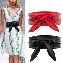 Women Lace Up Belt New BowkNot Belts for Womens Longer Wide b