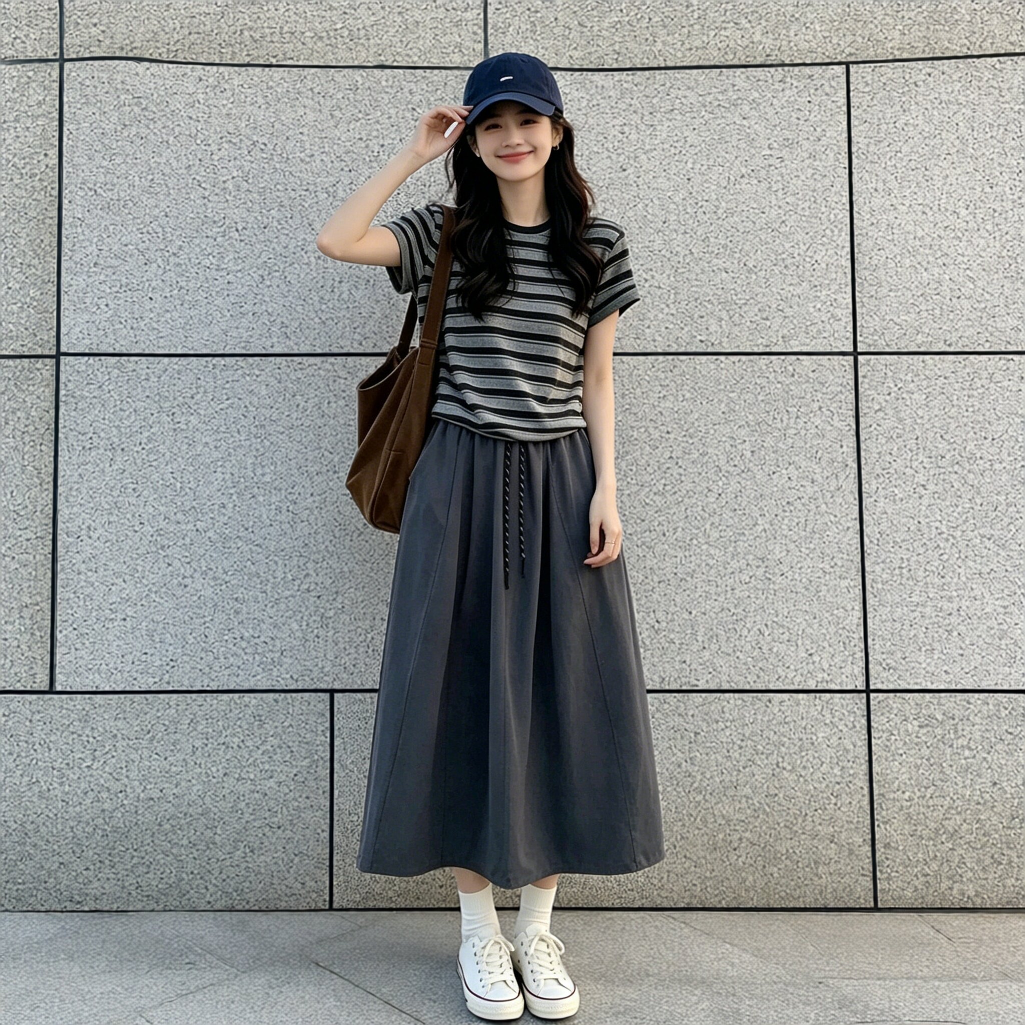 灰色工装半身裙女2026新款夏薄款大码胖mm宽松显瘦a字半裙南瓜裙