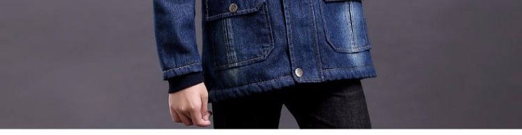 Áo khoác bé trai denim mùa thu đông quần áo 5 cộng nhung dày 6 ấm 7 trẻ lớn 8-9 tuổi 12 áo gió dài trẻ em áo phao bé trai