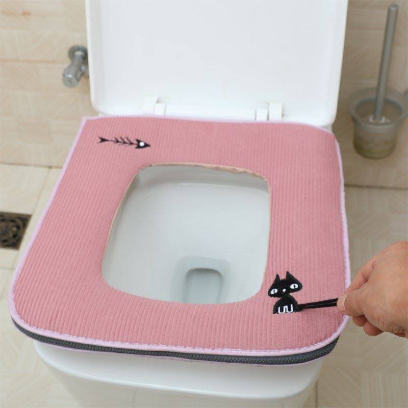Square toilet pad Cushion Universal toilet pad Waterproof toilet pad Toilet cover Toilet pad Toilet pad zipper