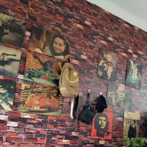 Retro pvc personality college students self-adhesive wallpaper 3d creative simple waterproof and warm dormitory ins background wall stickers