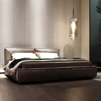 Home Silent Wind Main Sleeper Double Wedding Bed Suede Suede Soft Bag Large Bed Willful Minimalist Custom Frosted Leather Tech Cloth Art Bed
