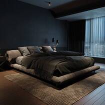 Day-style tatami double cloth art bed Nordic light and luxurious furnishings modern minimalist Silent Wind Nets Red Bed Wedding Bed Master Bedroom