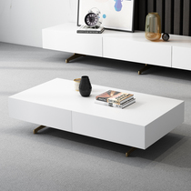 Italian minimalist light luxury coffee table home living room Square designer coffee table Nordic TV cabinet tea table combination