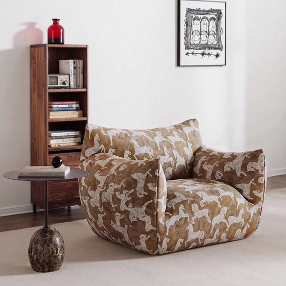 
Creamy single sofa household single chair sofa hall household Italian minimalist casual sofa swivel chair lamb velvet