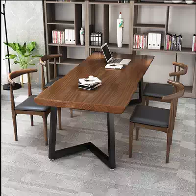 American solid wood desk table simple modern desktop home computer desk simple desk pastoral Workbench