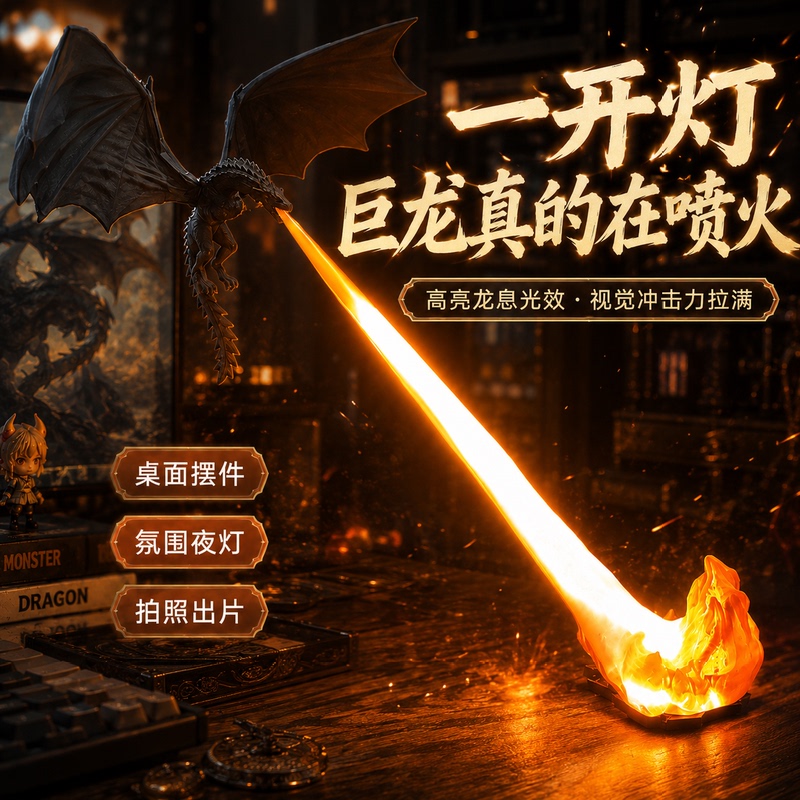 Dragon Breath Model Night Light Giant Dragon Breath Tabletop Ornament Plug-In Version Light Strip Version Creative Decoration Dragon Breath Model Night Light Giant Dragon Breath Tabletop Ornament Plug-In Version Light Strip Version Creative Decoration