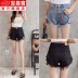 . Denim quần short nữ mùa xuân / hè 2020 mới của Hàn Quốc phiên bản của thời trang loose-fitting chân rộng lỗ quần nóng eo cao tóc mỏng bên 